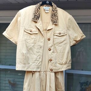 NINA PICCALINO 100% cotton romper set size 8 made in USA Vintage